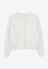 Chloé Kids Girl Button-Up Knit Cardigan White C20475/117_OFF-WHITE