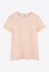 Chloé Kids Girls Logo Embroidered T-shirt Pink C20484/46J_PINK
