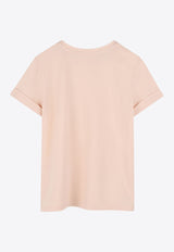 Chloé Kids Girls Logo Embroidered T-shirt Pink C20484/46J_PINK