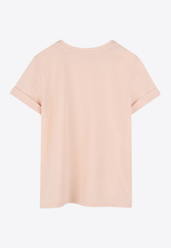 Chloé Kids Girls Logo Embroidered T-shirt Pink C20484/46J_PINK