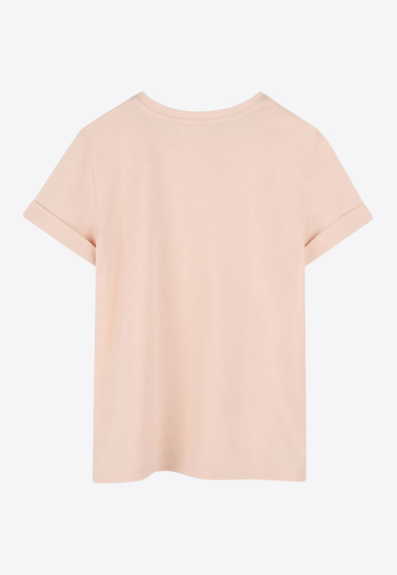 Chloé Kids Girls Logo Embroidered T-shirt Pink C20484/46J_PINK