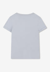 Chloé Kids Girls Logo Embroidered T-shirt Light Blue C20484/796_LIGHT BLUE