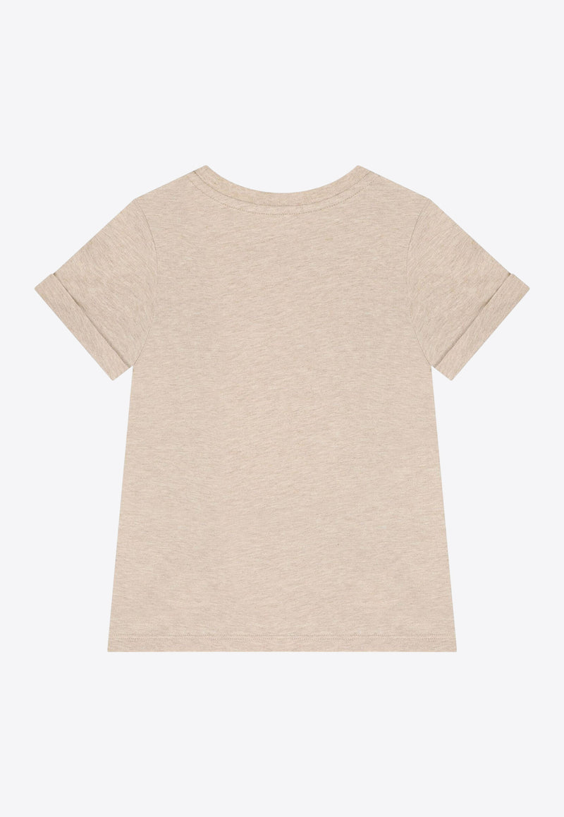 Chloé Kids Girls Pineapple Print T-shirt Beige C20488/C03_BEIGE