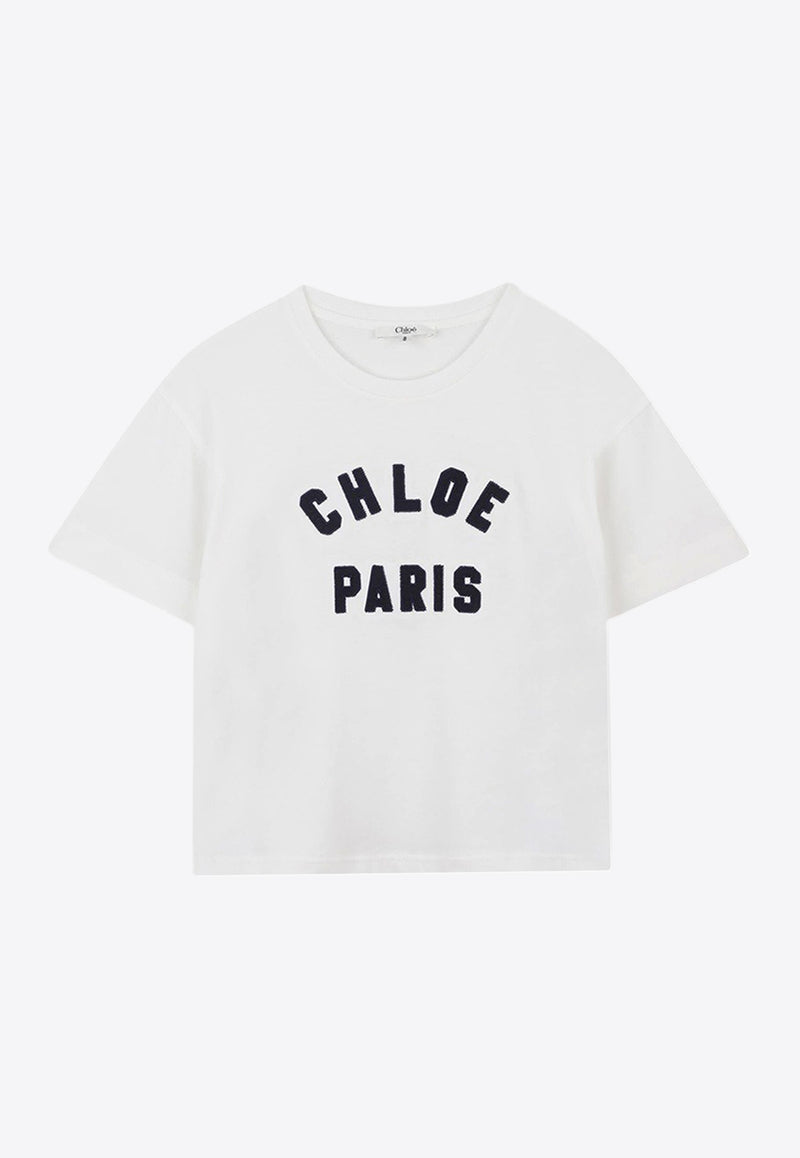 Chloé Kids Girls Logo Lettering T-shirt White C20489/117_OFF-WHITE