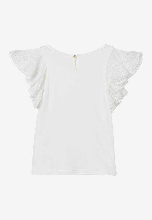 Chloé Kids Girls Short-Sleeved Ruffled Top White C20490/117_OFF-WHITE