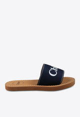 Chloé Kids Girls Logo Print Flat Slides Navy C20507/859_NAVY