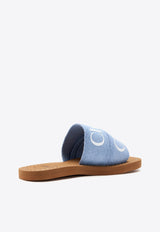Chloé Kids Girls Woody Flat Slides Light Blue C20508/Z10_DENIM