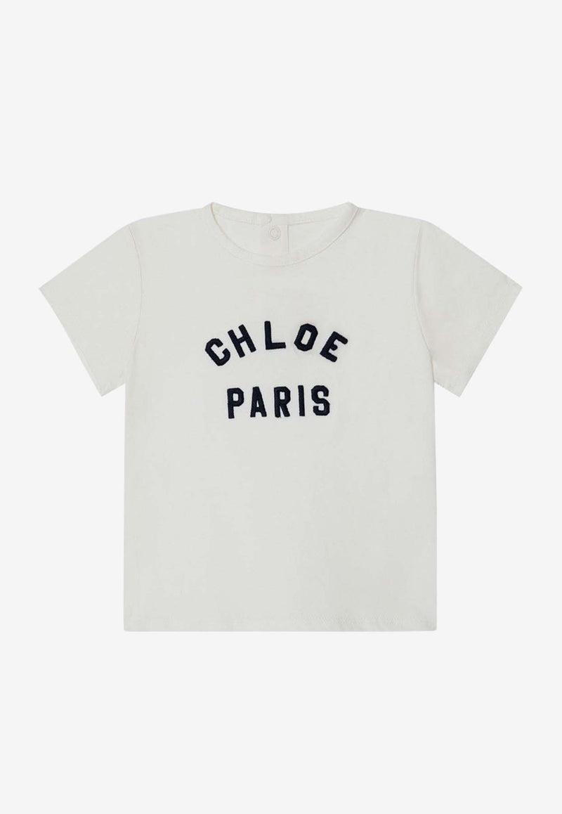 Chloé Kids Girls Logo Print T-shirt White C20525-BCO/Q_CHLOE-117