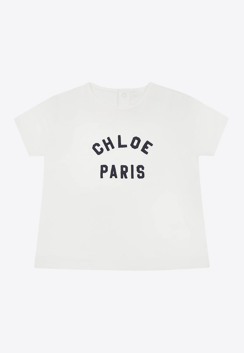 Chloé Kids Baby Girls Logo Lettering T-shirt White C20525/117_OFF-WHITE