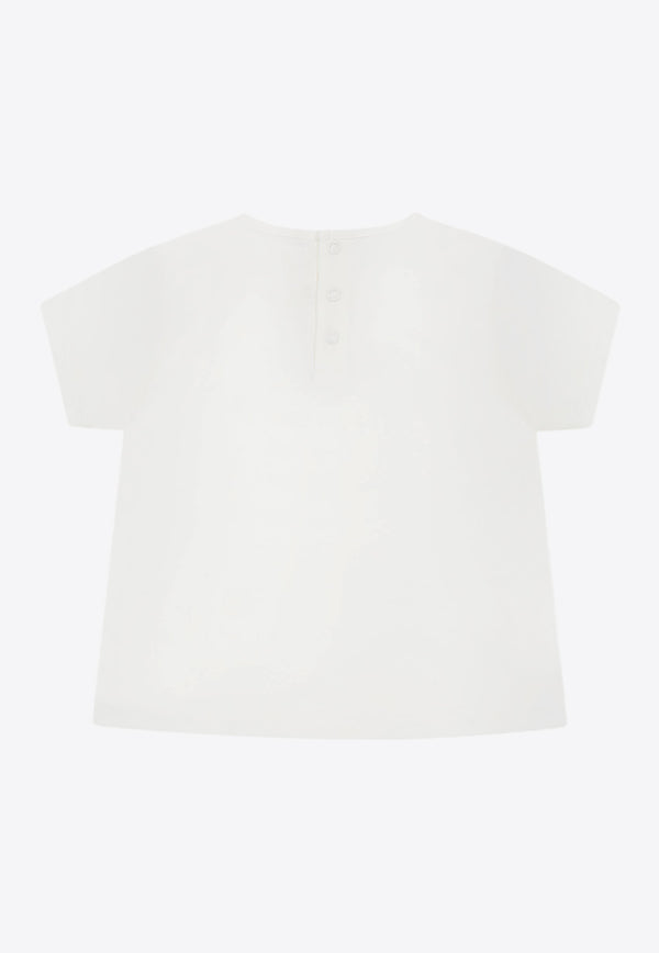 Chloé Kids Baby Girls Logo Lettering T-shirt White C20525/117_OFF-WHITE