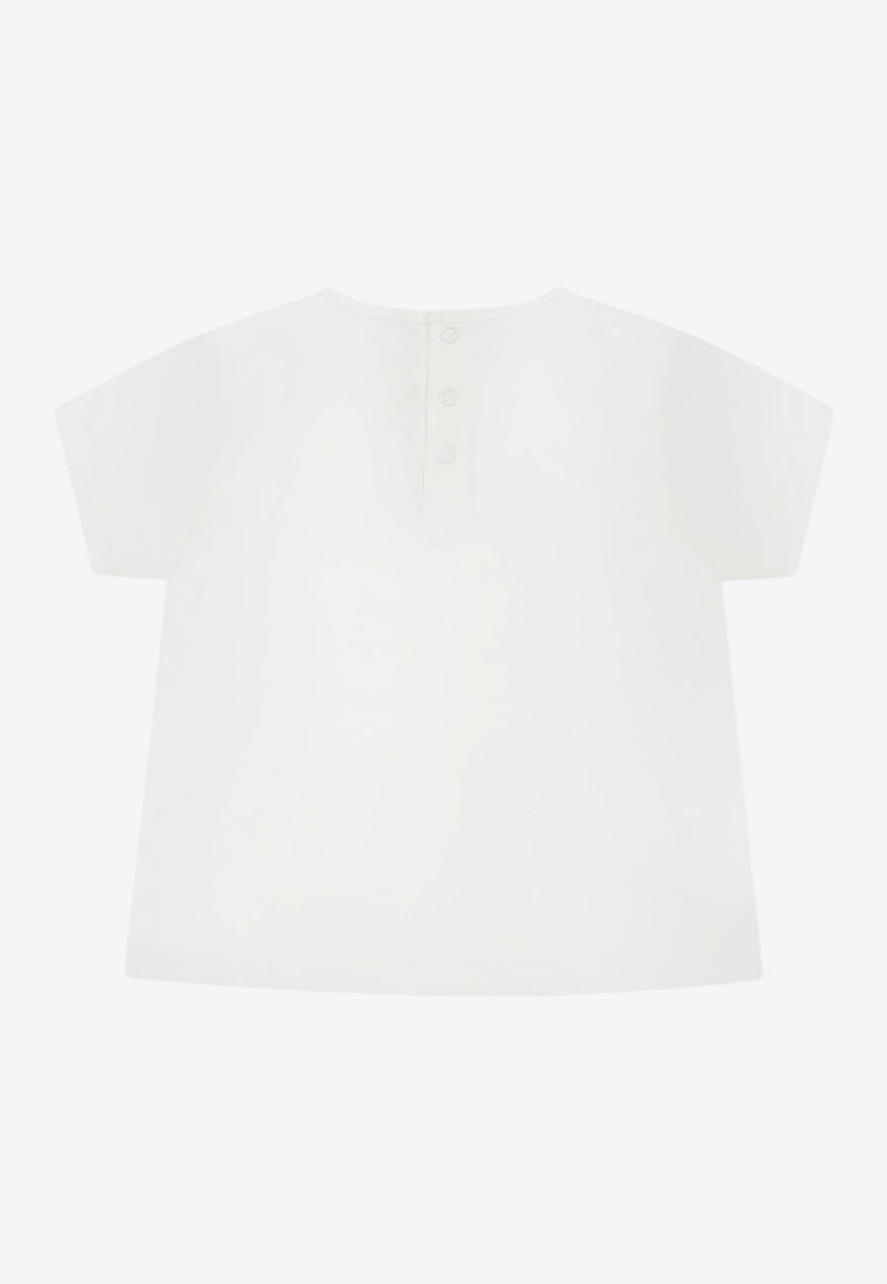 Chloé Kids Baby Girls Logo Lettering T-shirt White C20525/117_OFF-WHITE