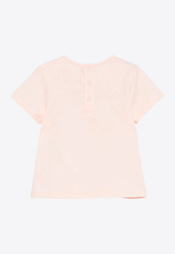 Chloé Kids Baby Girls Logo Embroidered T-shirt Pink C20525/46J_PINK