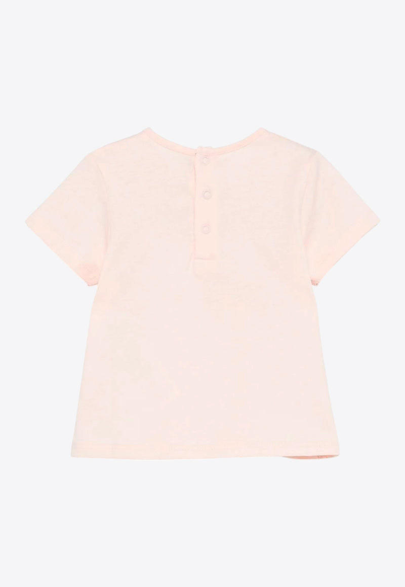 Chloé Kids Baby Girls Logo Embroidered T-shirt Pink C20525/46J_PINK