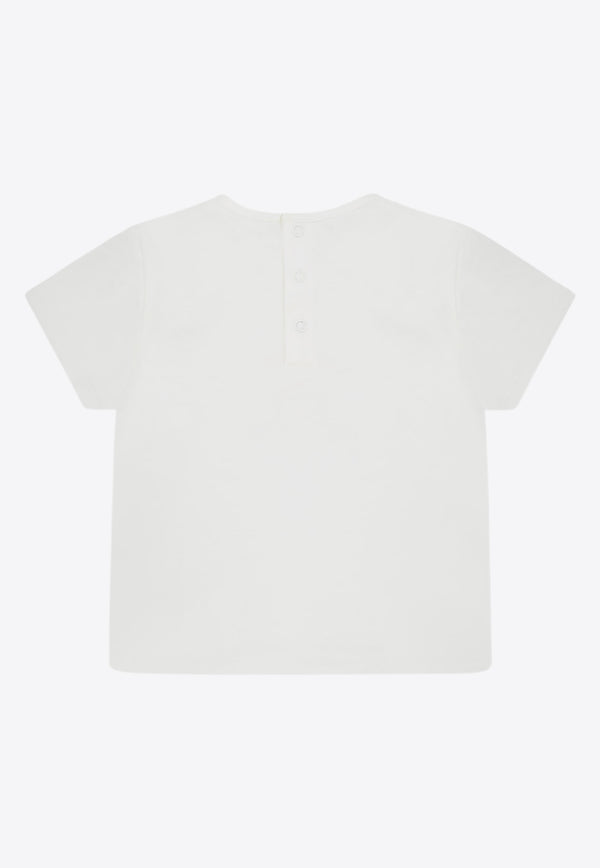 Chloé Kids Baby Girls Logo Embroidered T-shirt White C20525/N81_OFF-WHITE