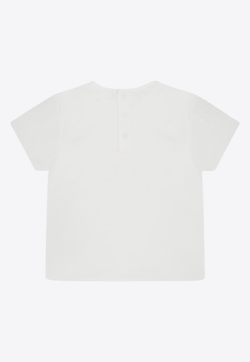 Chloé Kids Baby Girls Logo Embroidered T-shirt White C20525/N81_OFF-WHITE