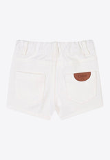 Chloé Kids Baby Girls Logo Patch Denim Shorts White C20530/117_OFF-WHITE