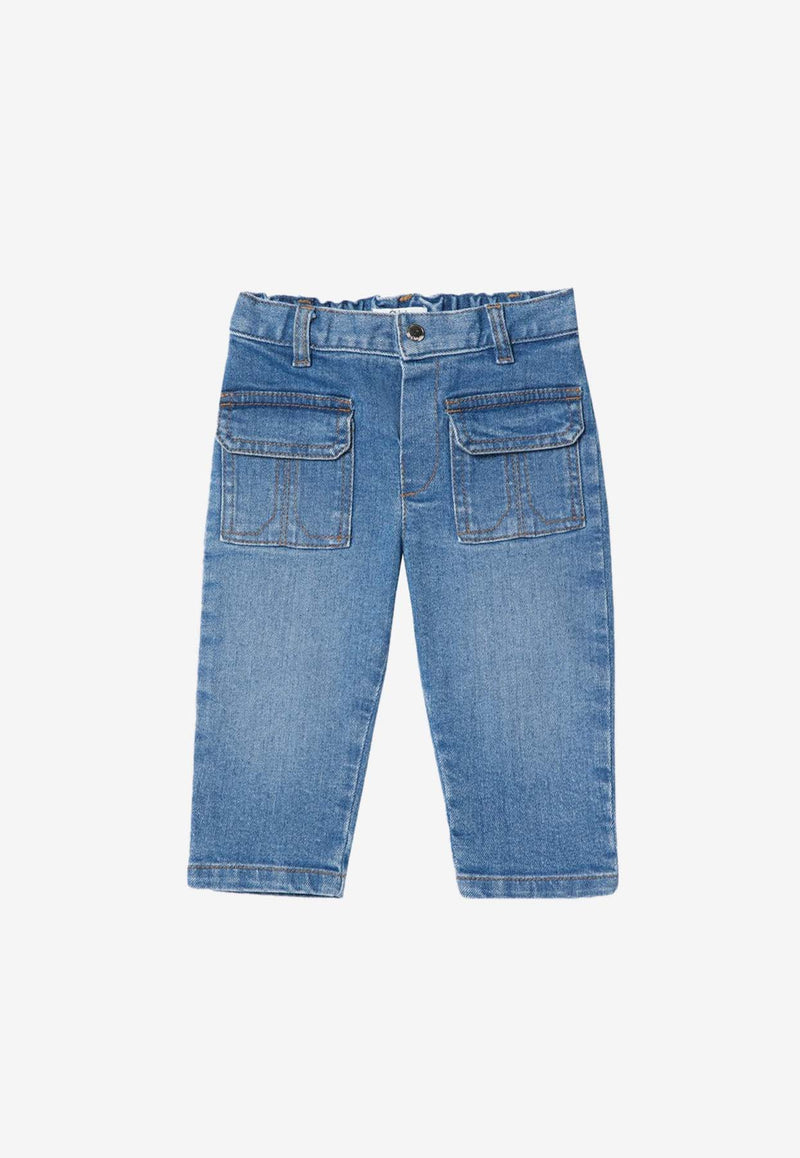 Chloé Kids Girls Washed-Effect Straight Jeans Denim C20533CO/Q_CHLOE-Z04