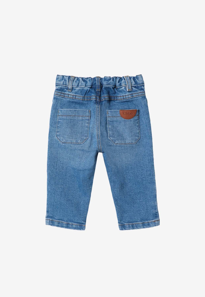 Chloé Kids Girls Washed-Effect Straight Jeans Denim C20533CO/Q_CHLOE-Z04