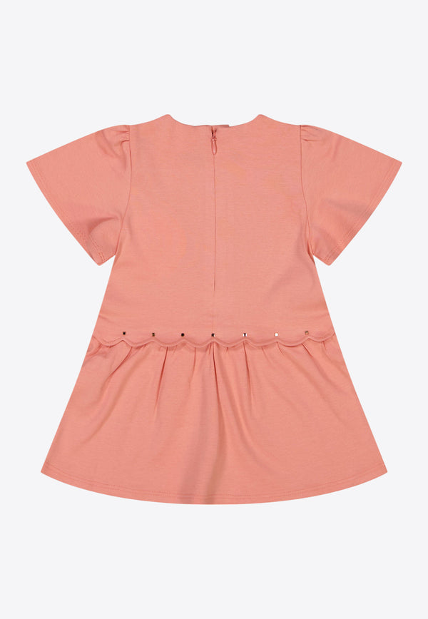Chloé Kids Baby Girls Logo Embroidered Dress C20547/48D_PEACH