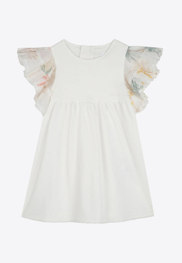 Chloé Kids Baby Girls Printed Ruffled Dress C20552/117_OFF-WHITE