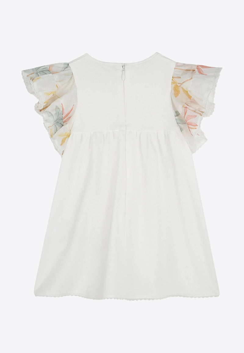 Chloé Kids Baby Girls Printed Ruffled Dress C20552/117_OFF-WHITE