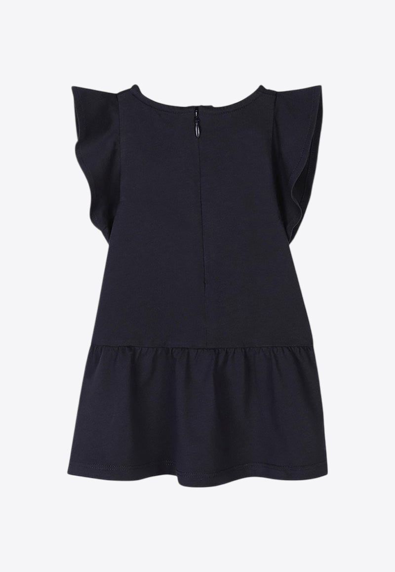Chloé Kids Baby Girls Logo Print Dress C20596/859_NAVY