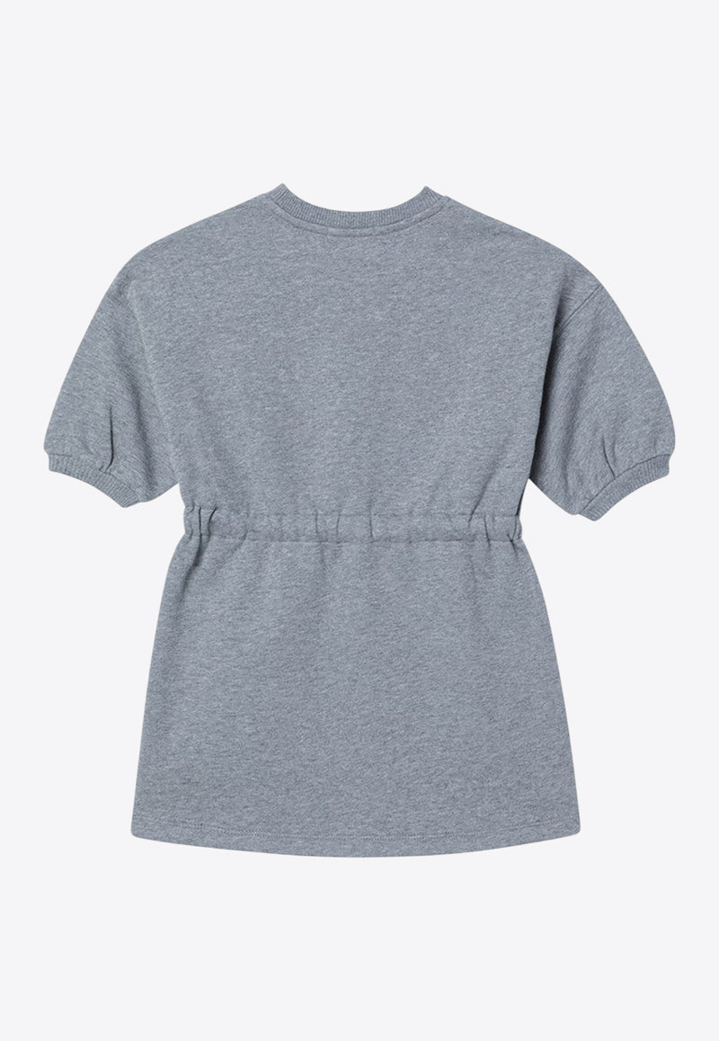 Chloé Kids Girls Drawstring Waist Logo Dress Gray C20617-BCO/R_CHLOE-A46