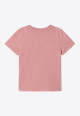 Chloé Kids Girls Flocked-Logo T-shirt Pink C20652-BCO/R_CHLOE-47K