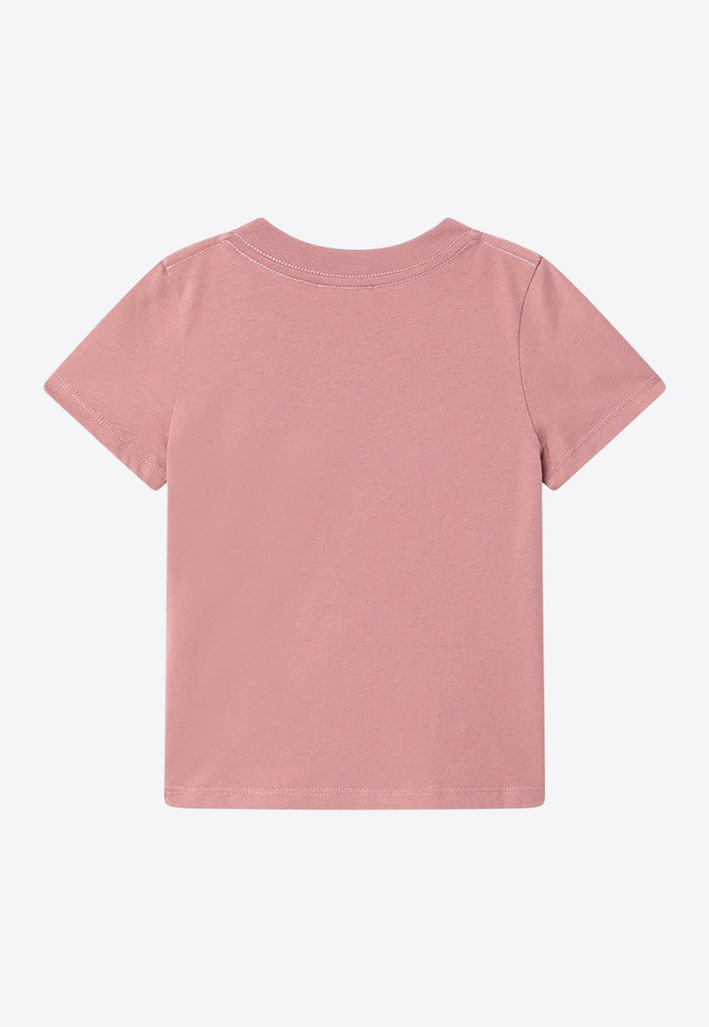 Chloé Kids Girls Flocked-Logo T-shirt Pink C20652-BCO/R_CHLOE-47K
