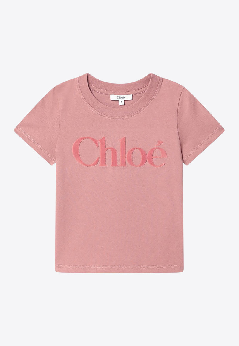 Chloé Kids Girls Logo Print T-shirt Pink C20652CO/R_CHLOE-47K