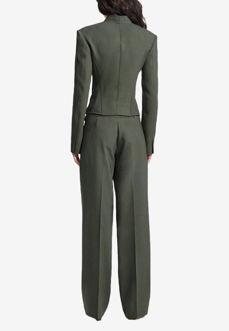 Dion Lee Interlock Tailored Wool Pants Green C2065P22GREEN