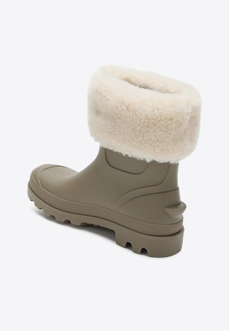 Chloé Kids Girls Vetiver Shearling Rubber Boots Green C20697-BPVC/R_CHLOE-65E