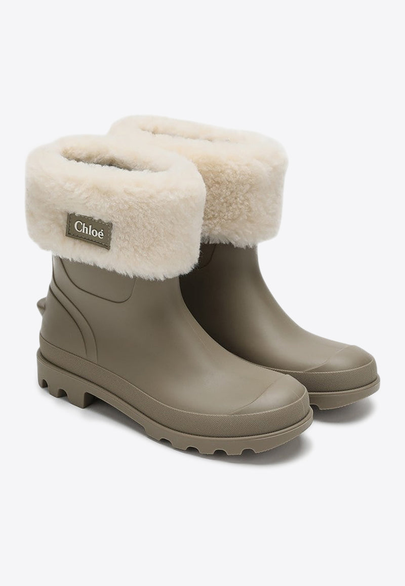 Chloé Kids Girls Shearling Rubber Boots Green C20697PVC/R_CHLOE-65E