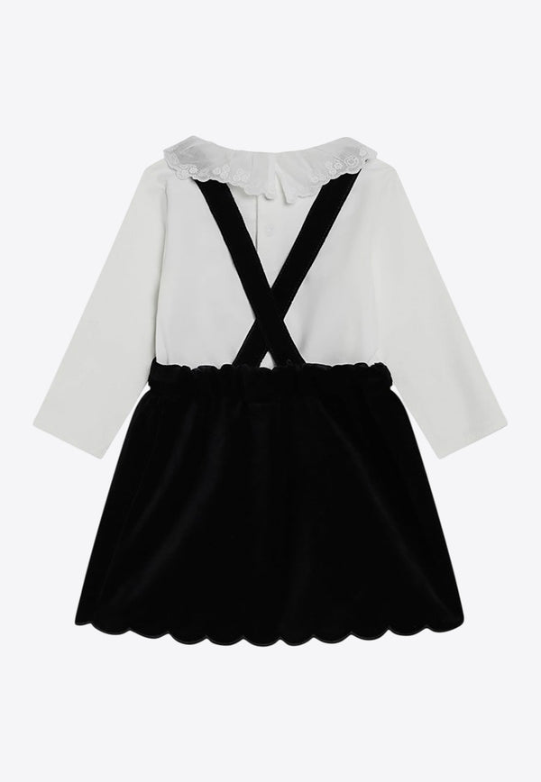 Chloé Kids Girls Layered Velvet Dress Blue C20716-BCO/R_CHLOE-N68