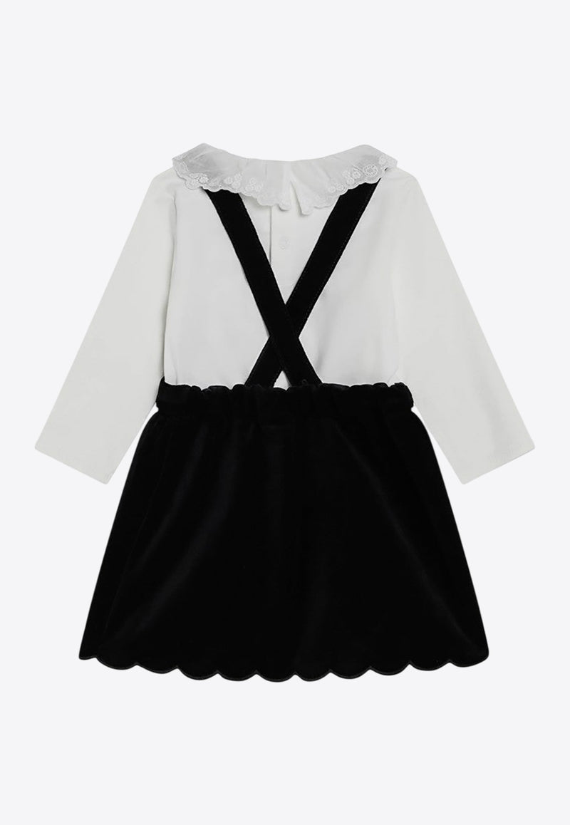 Chloé Kids Girls Layered Velvet Dress Blue C20716-BCO/R_CHLOE-N68