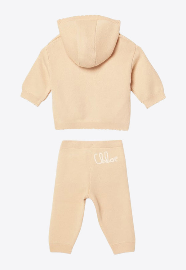 Chloé Kids Boys Logo Track Suit Set Beige C20721-BCO/R_CHLOE-257