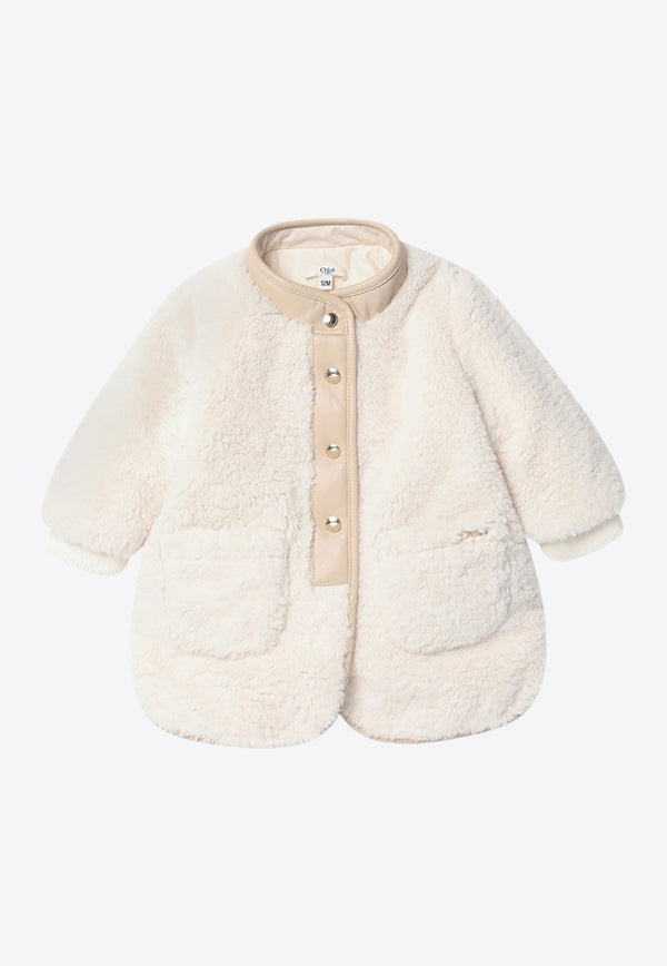 Chloé Kids Babies Shearling-Effect Jacket White C20728PL/R_CHLOE-117