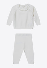 Chloé Kids Babies Ruffled Sweatshirt and Pants Set White C20778CO/R_CHLOE-117