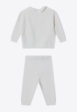 Chloé Kids Babies Ruffled Sweatshirt and Pants Set White C20778CO/R_CHLOE-117