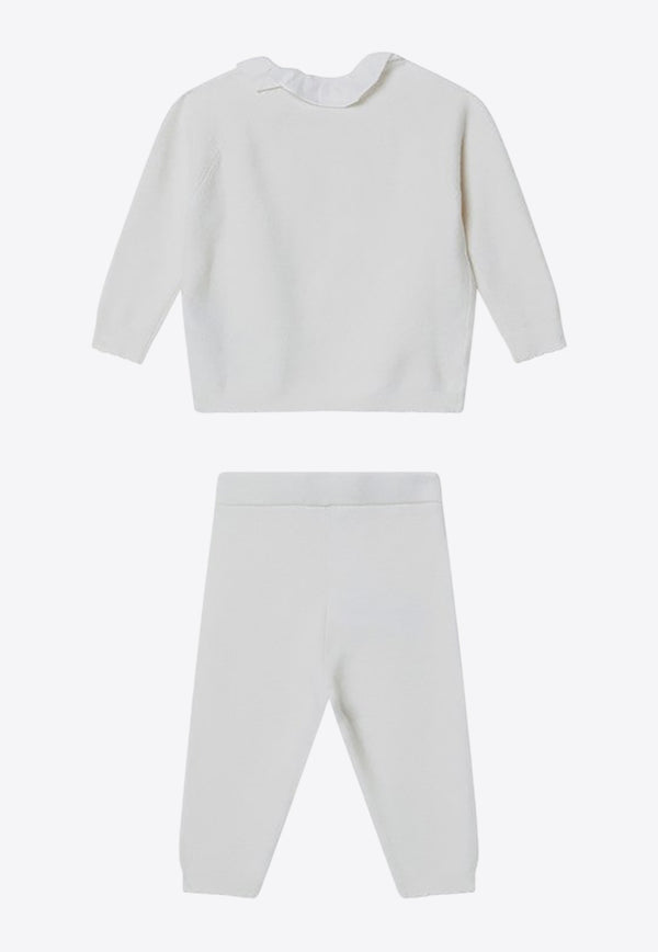 Chloé Kids Babies Ruffled Sweatshirt and Pants Set White C20778CO/R_CHLOE-117