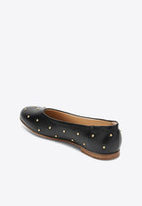 Chloé Kids Girls Studded Leather Ballet Flats Black C20794LE/R_CHLOE-09B