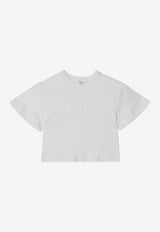 Chloé Kids Girls Logo Cropped T-shirt White C20858-CCO/S_CHLOE-117