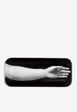Fornasetti Mano Rectangular Wooden Tray Black C21X152