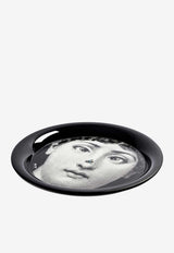 Fornasetti Tema e Variazioni Circular Tray Black C26X363
