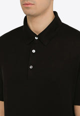 ZEGNA Logo Embroidered Polo T-shirt Black C32UDC90A7/O_ZEGNA-K09