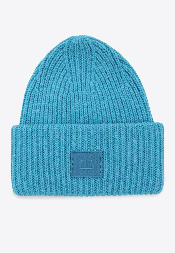 Acne Studios Face Patch Wool Beanie Turquoise C40135DWO/P_ACNE-CF5