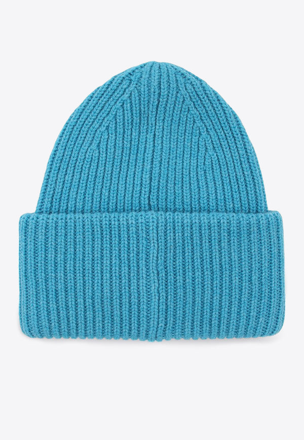 Acne Studios Face Patch Wool Beanie Turquoise C40135DWO/P_ACNE-CF5