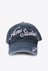 Acne Studios Embossed Logo Washed Baseball Cap Blue C40416CO_ACNE-BPA