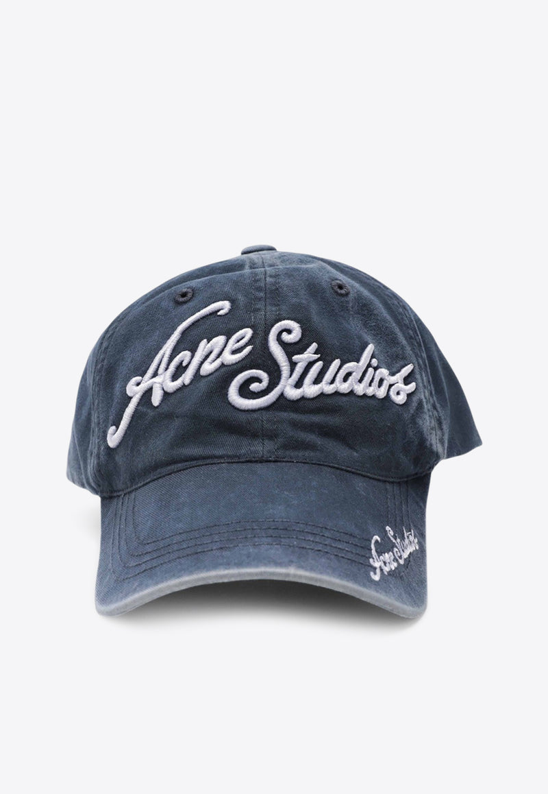 Acne Studios Embossed Logo Washed Baseball Cap Blue C40416CO_ACNE-BPA