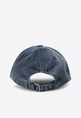 Acne Studios Embossed Logo Washed Baseball Cap Blue C40416CO_ACNE-BPA